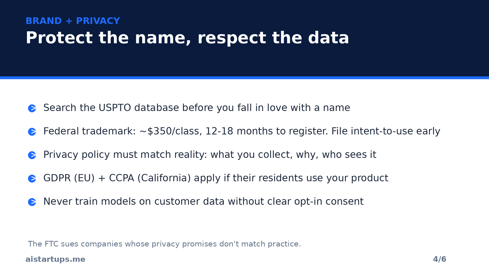 Slide 4: brand and privacy, trademarks and GDPR