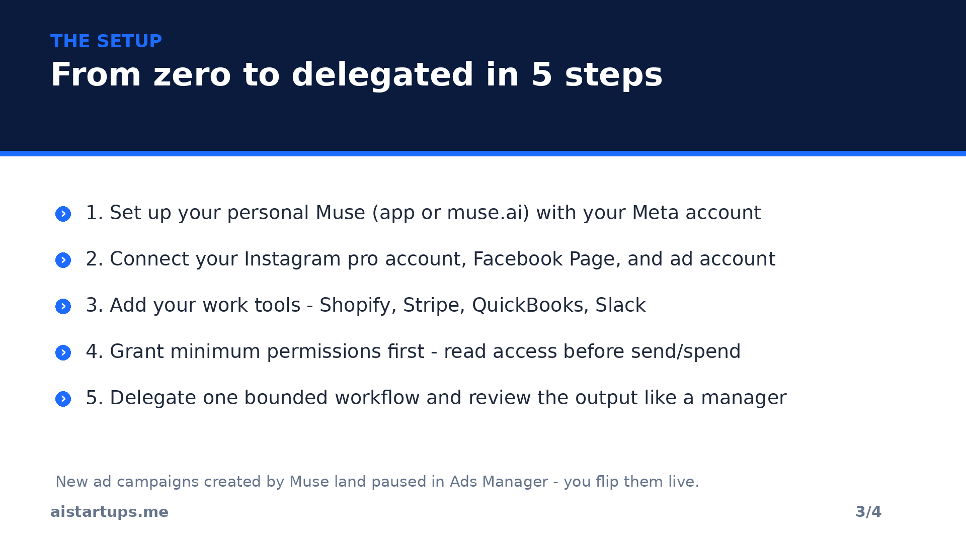 Slide: The 5-step Meta Muse setup framework