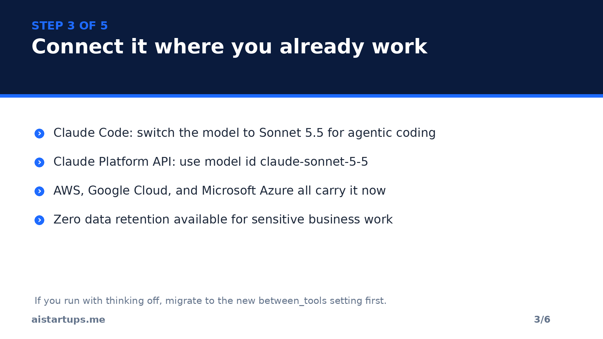 Step 3: Connect it where you work — Claude Code, the Claude Platform API, AWS, Google Cloud, Azure