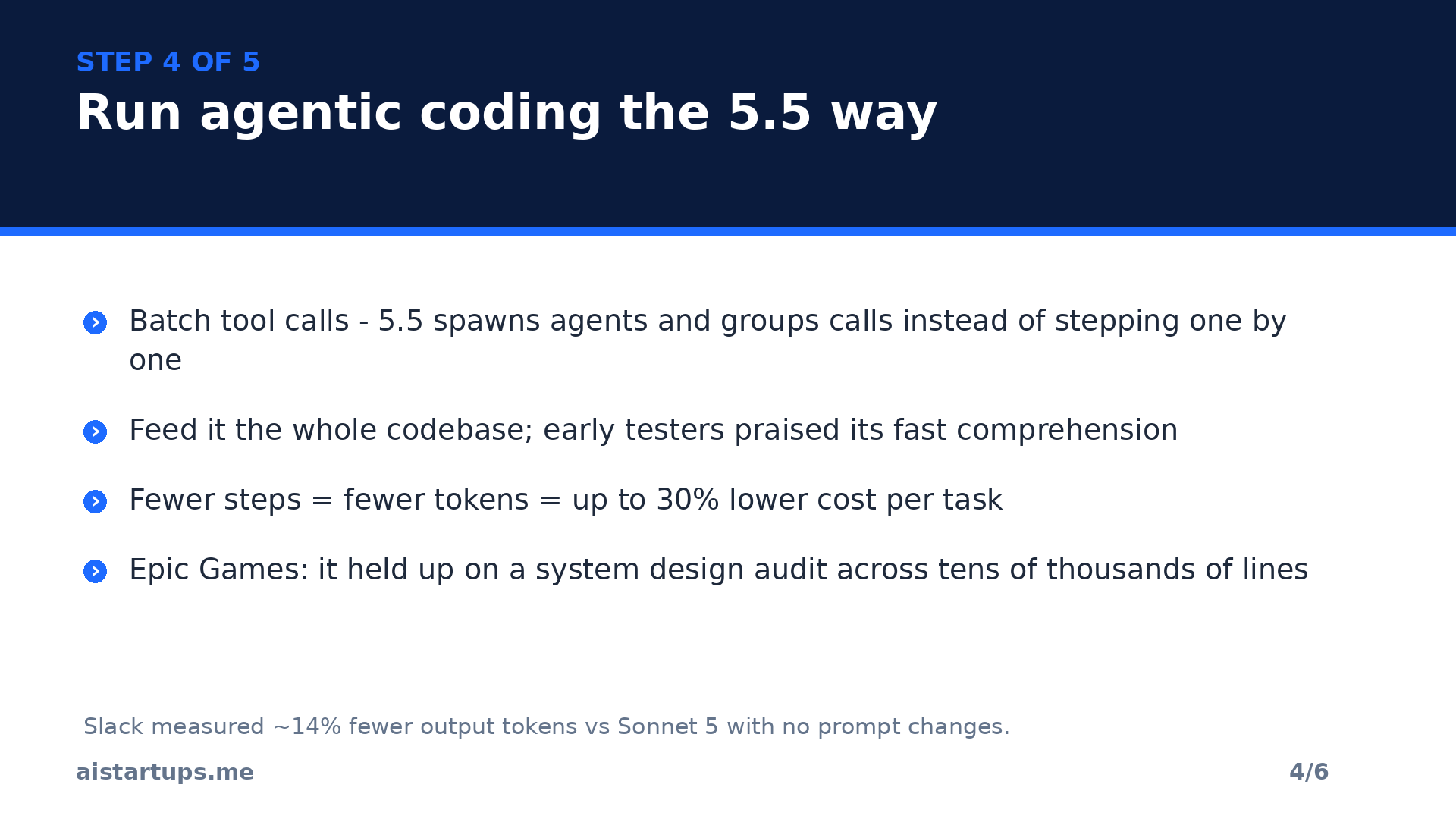 Step 4: Run agentic coding the 5.5 way — batched tool calls, fewer steps, lower cost per task