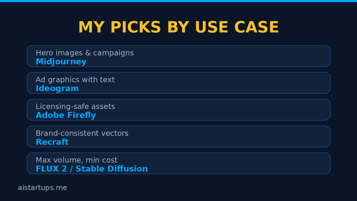 Best AI image generator picks by marketing use case