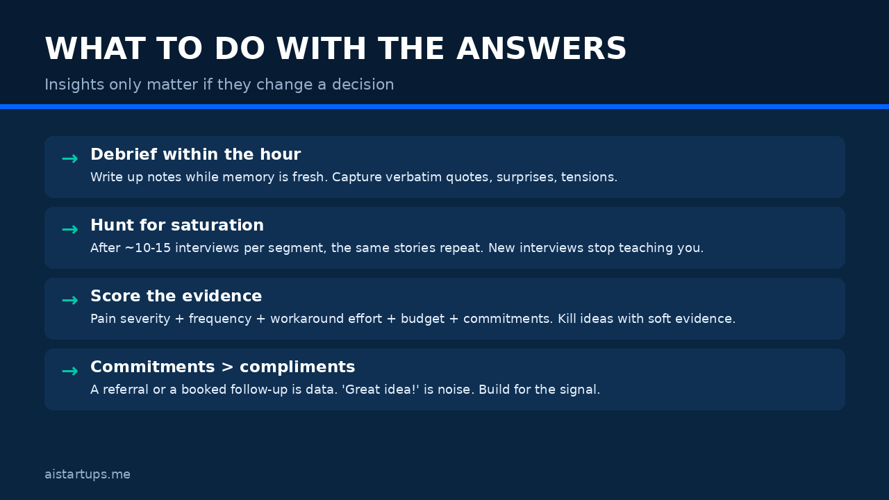 Slide deck: what to do with the interview answers