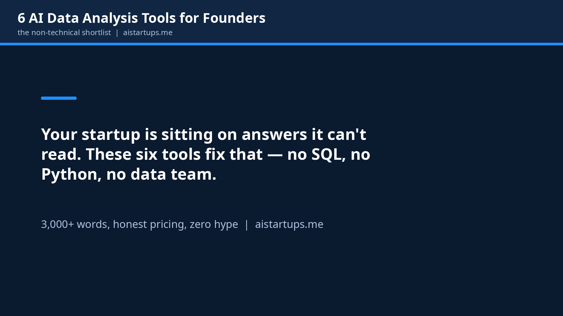 The 6 best AI data analysis tools for non-technical founders, 2026