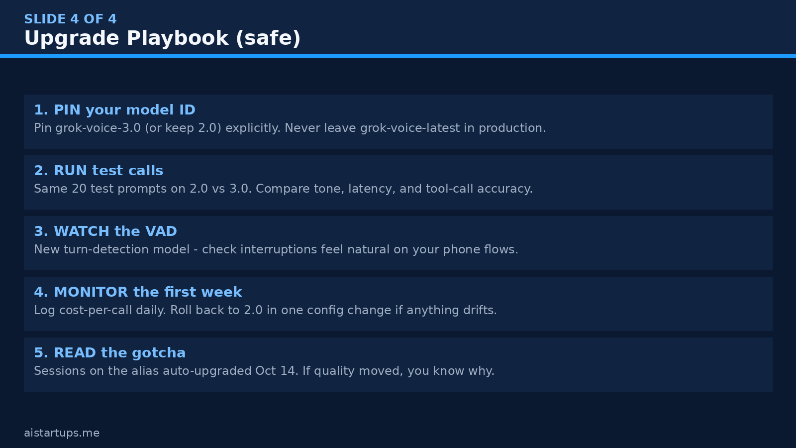 Slide deck: safe upgrade playbook for Grok Voice 3.0