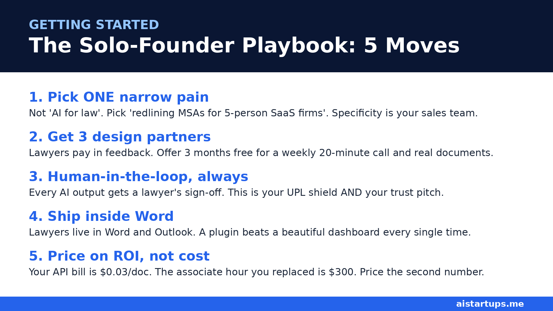 Solo-founder playbook: five steps to launch an AI legal-tech startup