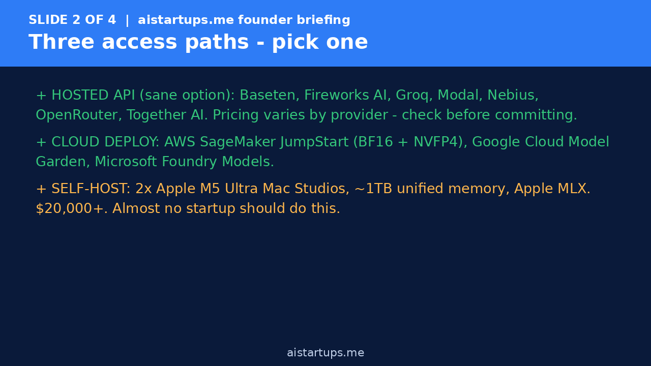 Slide 2: Three access paths with honest cost notes