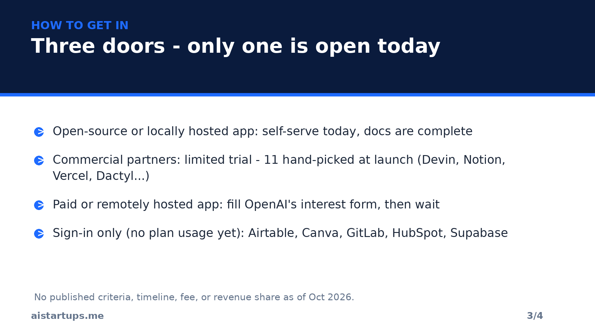 How to get access: three doors